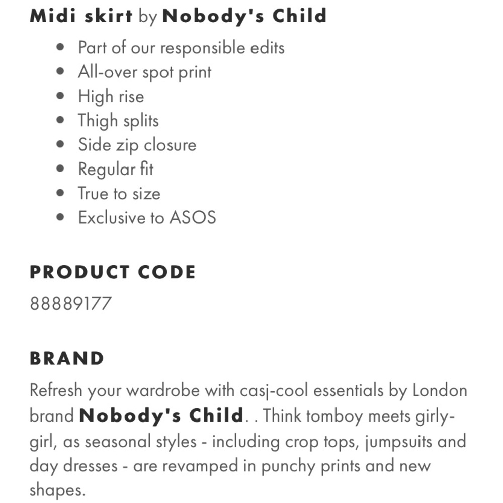 N O B O D Y S C H I L D Midi Slit Skirt - image 5